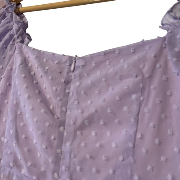 MISSGUIDED Mini Dress Women's 4 Purple Lilac Puff Sleeve "Skater Dress" Feminine - Picture 6 of 10